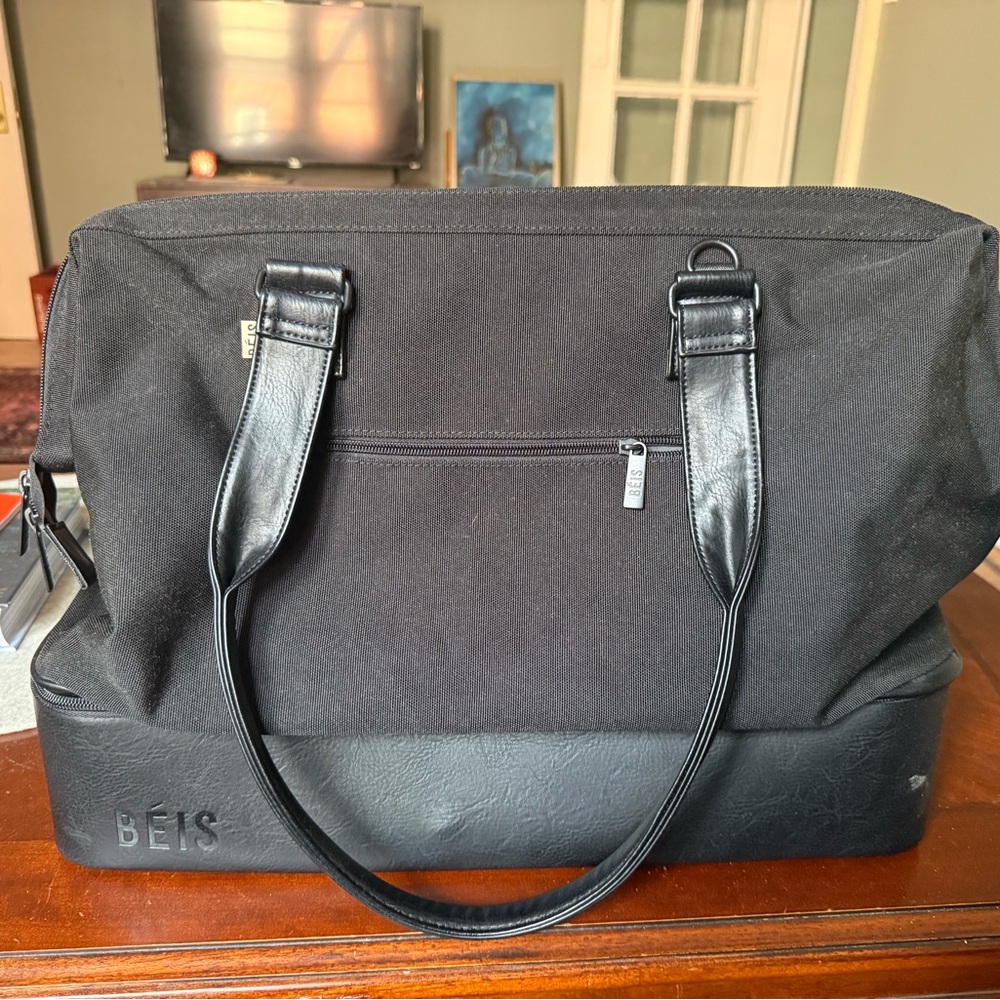 BEIS Black Duffel Weekender Bag